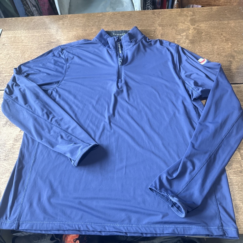 Greyson Quarter Zip‎ Pullover Jacket Golf Wicking Performance Blue Size XL